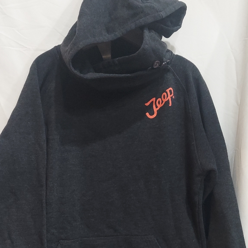 Jeep Dark Gray Hoodie with Red Script Logo